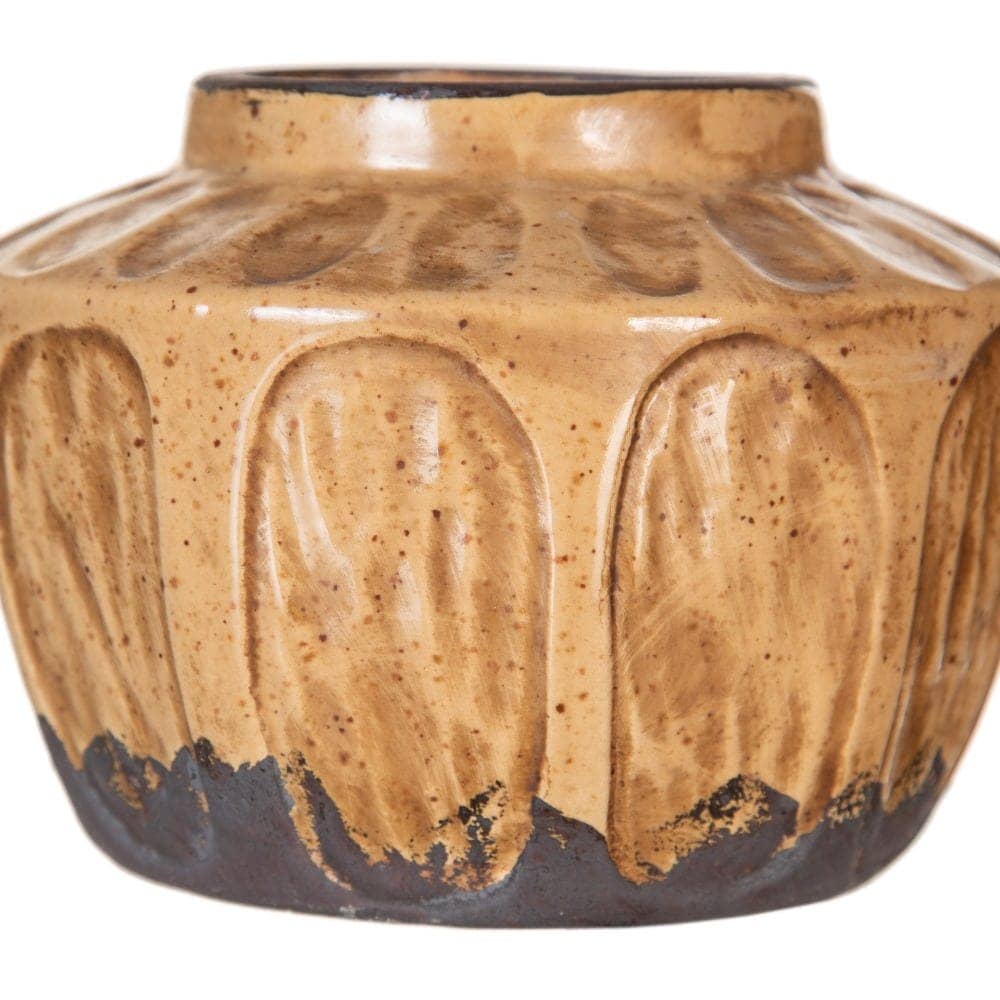 Pack de 2 Jarrones de Cerámica Marrón para Decoración - Medida de Boca 7 cm, Estilo Elegante y Moderno - Imagen 3