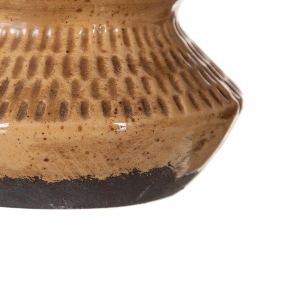 Pack de 2 Jarrones de Cerámica Marrón para Decoración - Medida de Boca 9 cm, Ideal para Hogar y Oficina - Imagen 4