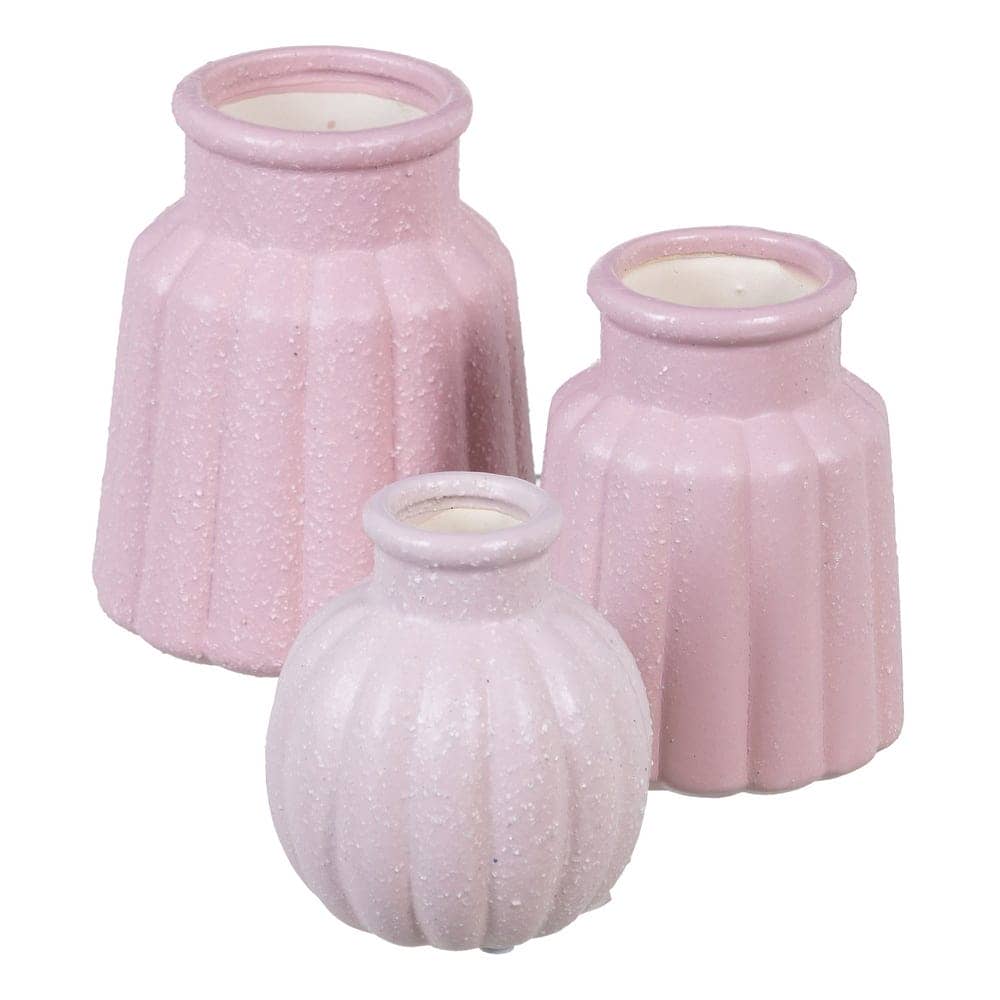 Pack de 2 Jarrones de Cerámica Malva de 17 cm - Decoración Elegante para el Hogar - Imagen 2