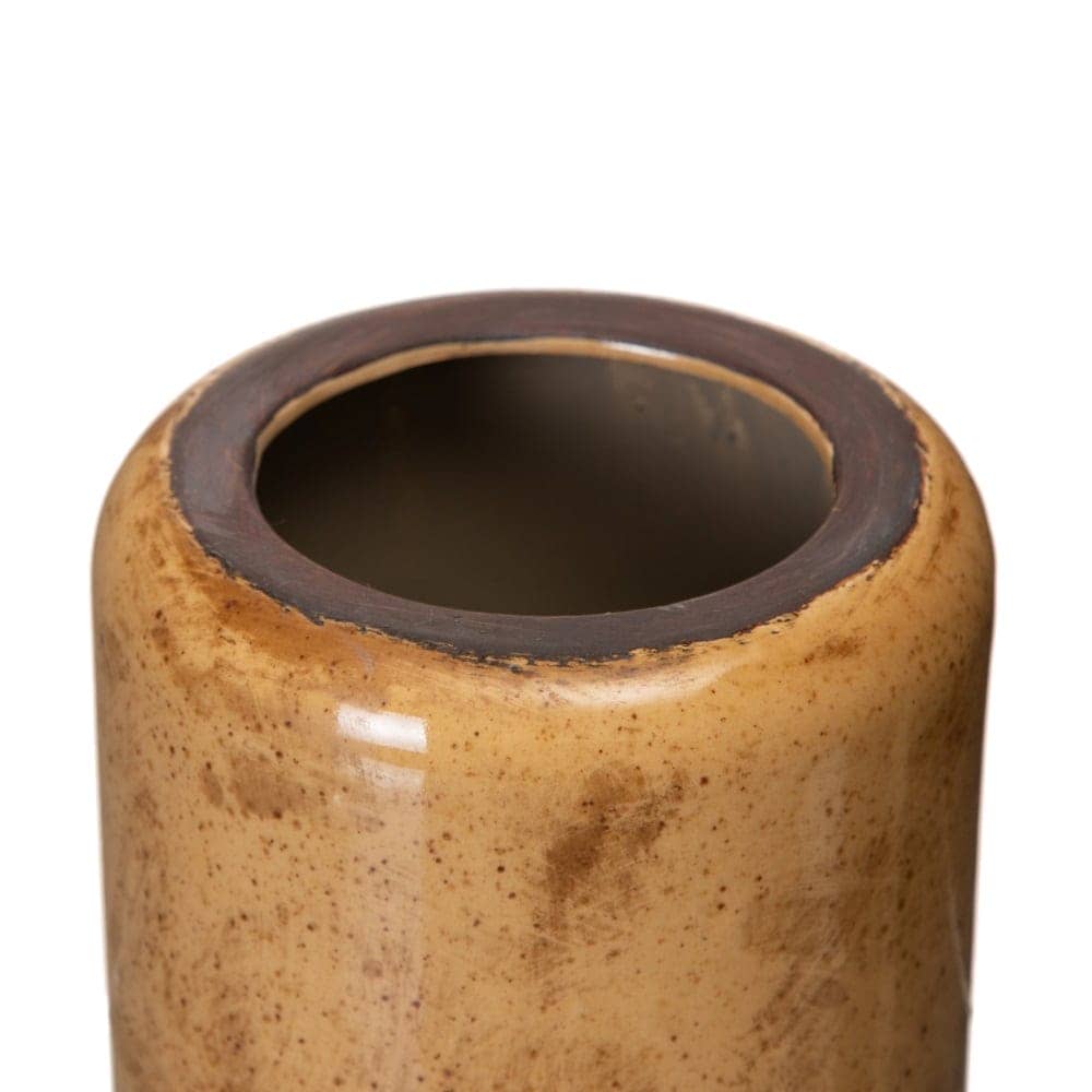 Pack de 2 Maceteros de Cerámica Marrón Sin Drenaje - Decoración Elegante 14 cm x 14 cm - Imagen 3