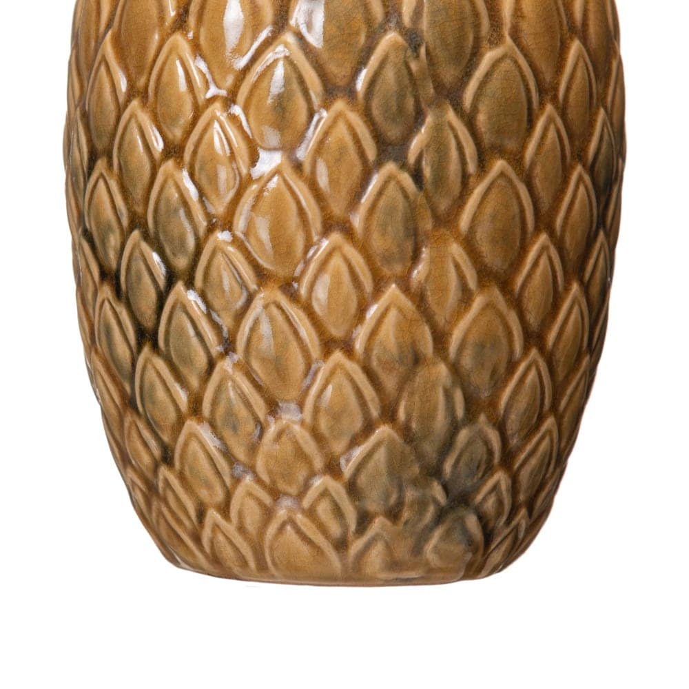 Pack de 2 Maceteros de Cerámica Mostaza Sin Drenaje - Decoración Moderna 18,5 cm - Imagen 4
