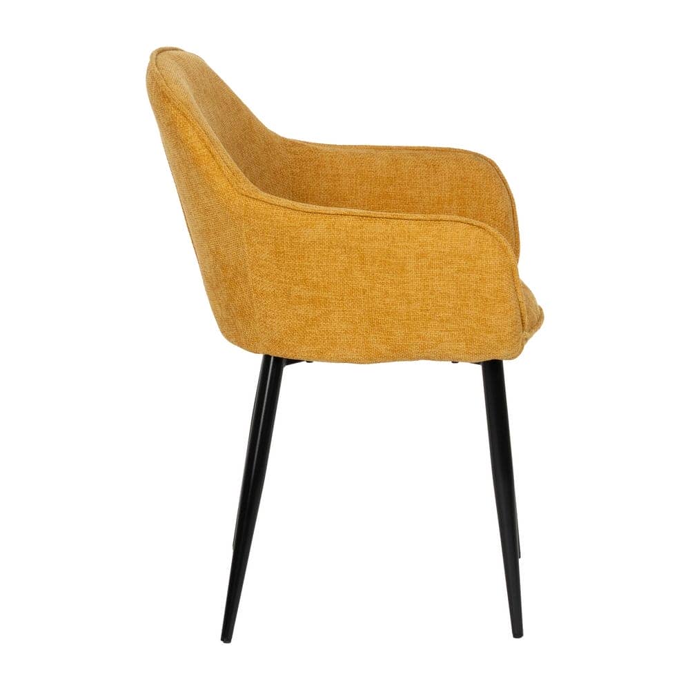 Pack de 2 Sillas Amarillas Milton con Estructura Metálica y Asiento Confortable - Diseño Moderno y Resistente para Comedores y Oficinas - 83 cm, Soportan hasta 140 kg, Sin Montaje - Imagen 3