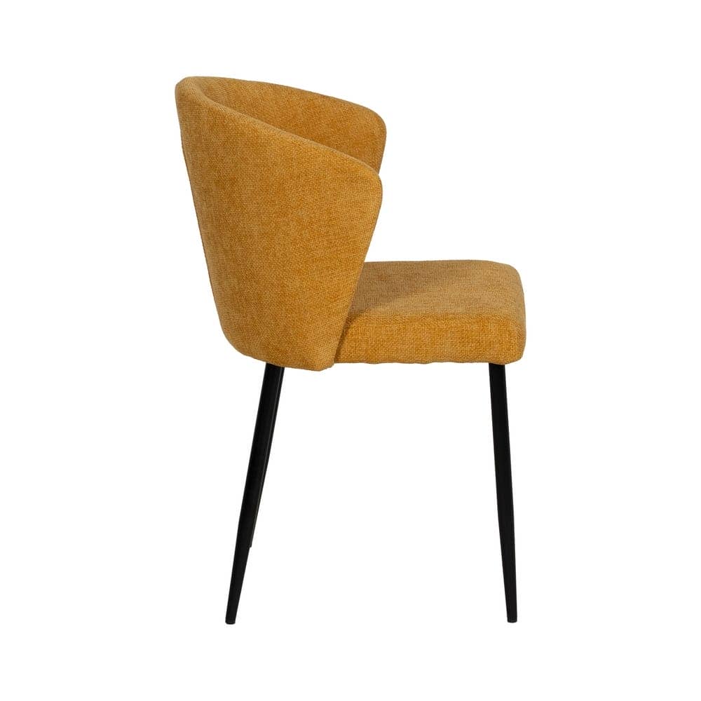 Pack de 2 Sillas Modernas Amarillas Denver - Asiento de Poliéster y Base Metálica, 80 cm, Comodidad y Estilo para tu Hogar - Imagen 2