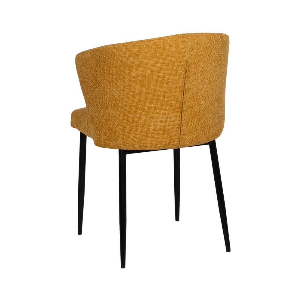 Pack de 2 Sillas Modernas Amarillas Denver - Asiento de Poliéster y Base Metálica, 80 cm, Comodidad y Estilo para tu Hogar - Imagen 3