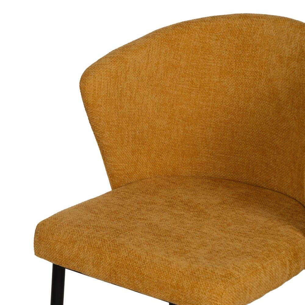 Pack de 2 Sillas Modernas Amarillas Denver - Asiento de Poliéster y Base Metálica, 80 cm, Comodidad y Estilo para tu Hogar - Imagen 5