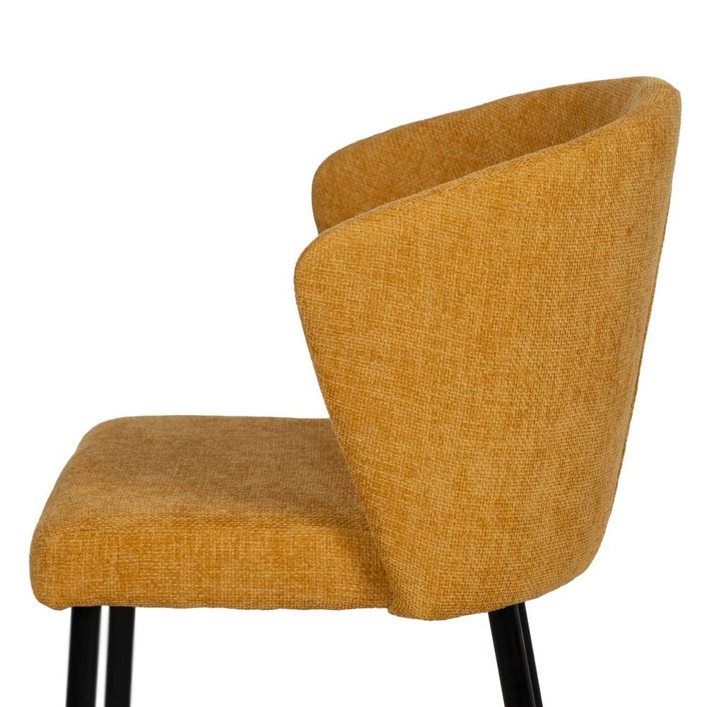 Pack de 2 Sillas Modernas Amarillas Denver - Asiento de Poliéster y Base Metálica, 80 cm, Comodidad y Estilo para tu Hogar - Imagen 6