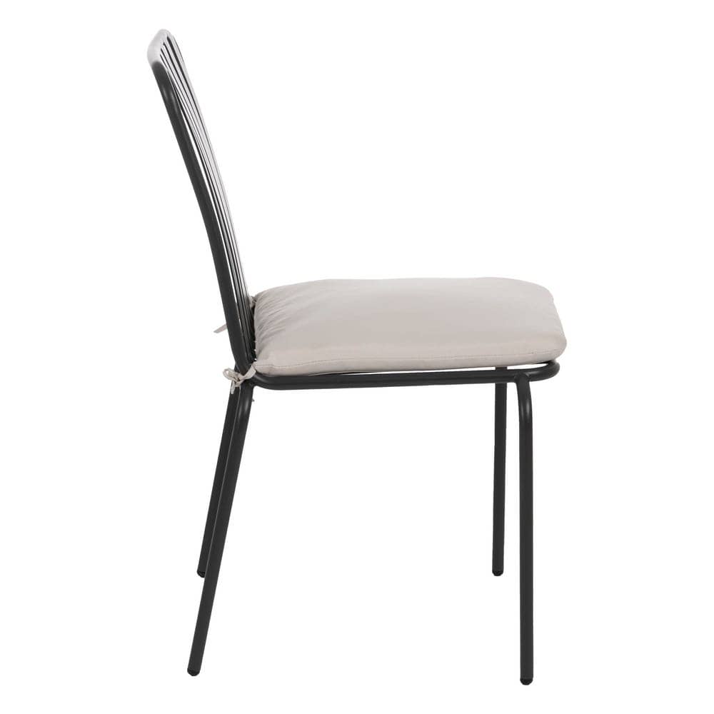 Pack de 2 Sillas Antracita Finnegan para Exterior - Diseño Moderno, Apilables y Resistentes, 87 cm, Ideal para Jardines y Terrazas - Imagen 3