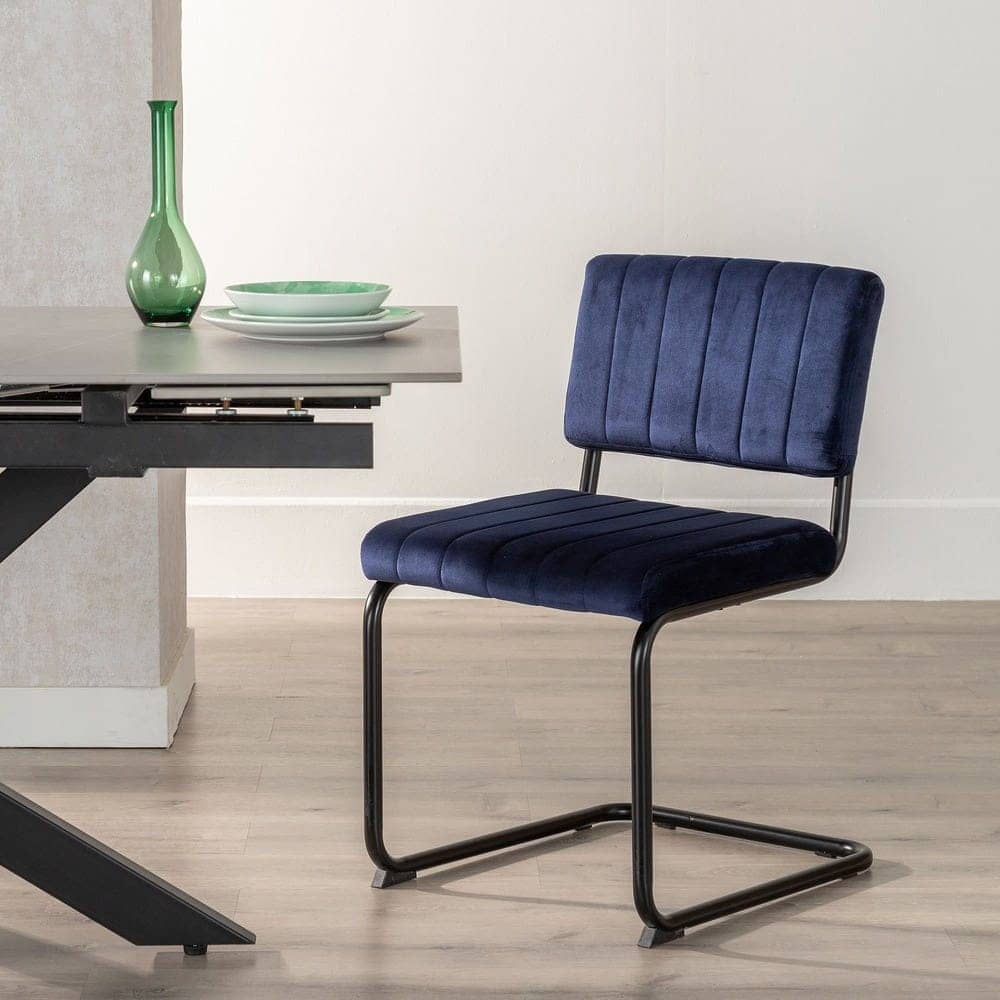 Pack de 2 Sillas Sutton Azul de Tejido y Metal - Diseño Contemporáneo y Cómodo, Ideal para Comedor y Oficina, Capacidad 120 kg, Sin Montaje - Imagen 13