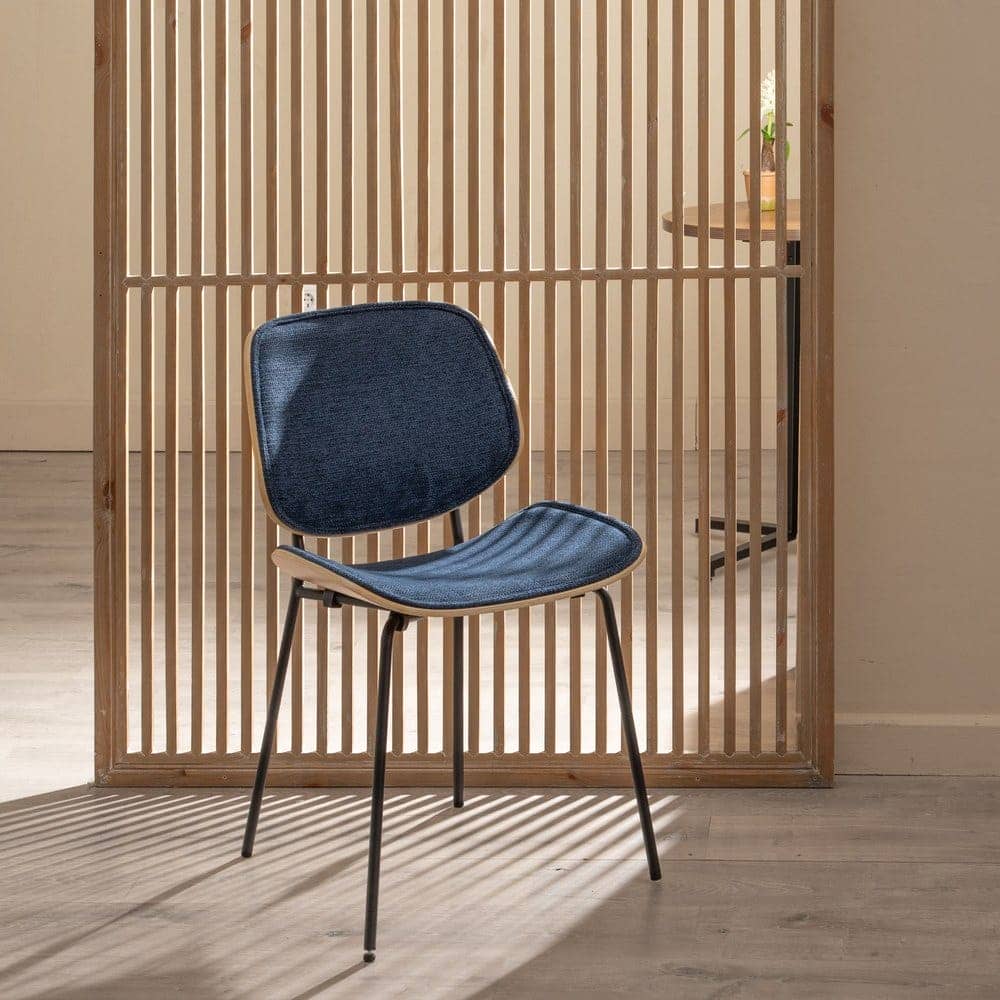 Pack de 2 Sillas Owen Azul Marino con Estructura de Metal y MDF - Diseño Moderno y Ergonómico para Comedores y Oficinas (80 cm) - Imagen 14