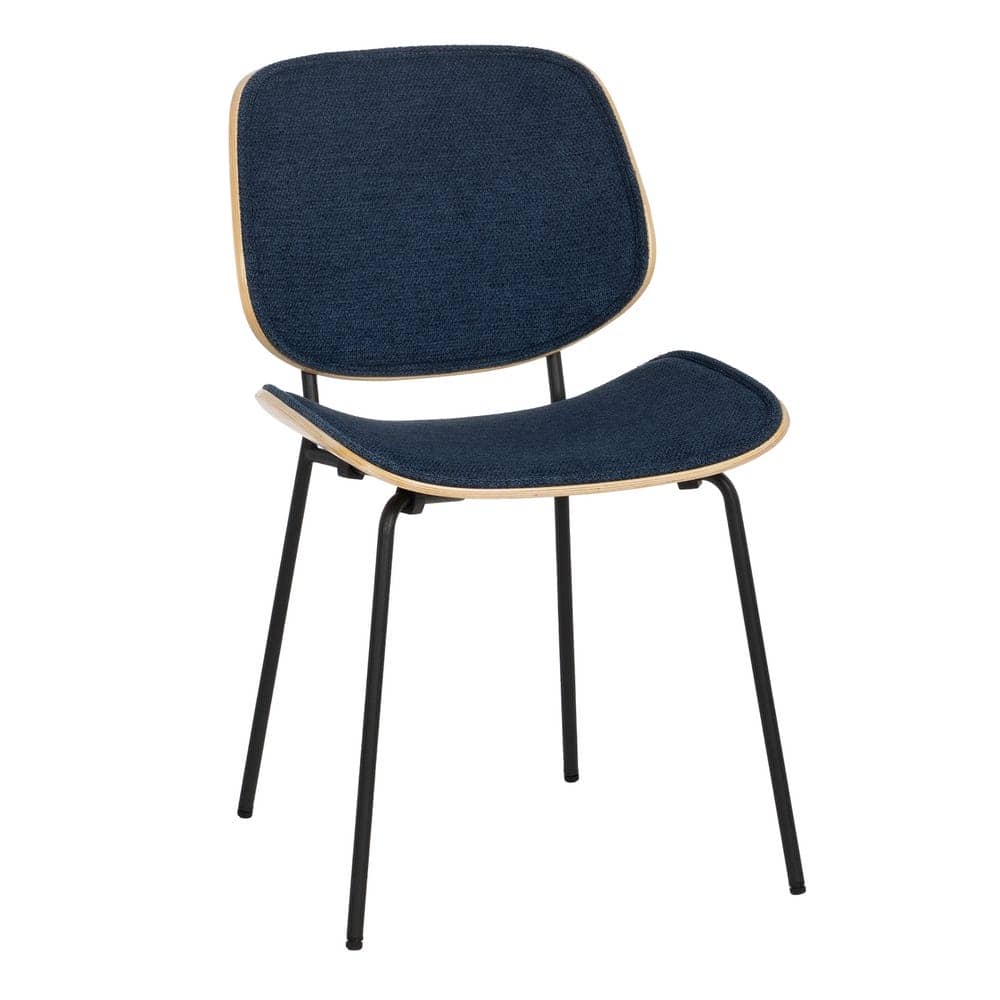 Pack de 2 Sillas Owen Azul Marino con Estructura de Metal y MDF - Diseño Moderno y Ergonómico para Comedores y Oficinas (80 cm) - Imagen 2