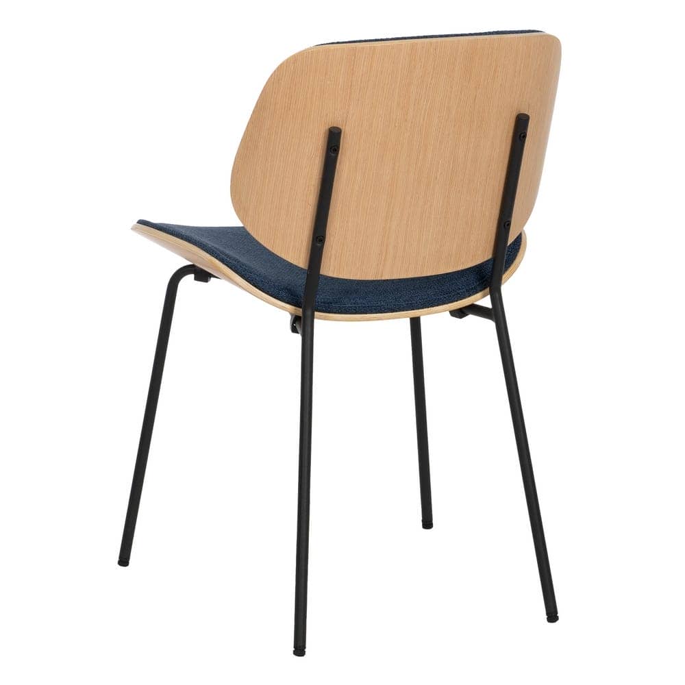 Pack de 2 Sillas Owen Azul Marino con Estructura de Metal y MDF - Diseño Moderno y Ergonómico para Comedores y Oficinas (80 cm) - Imagen 4