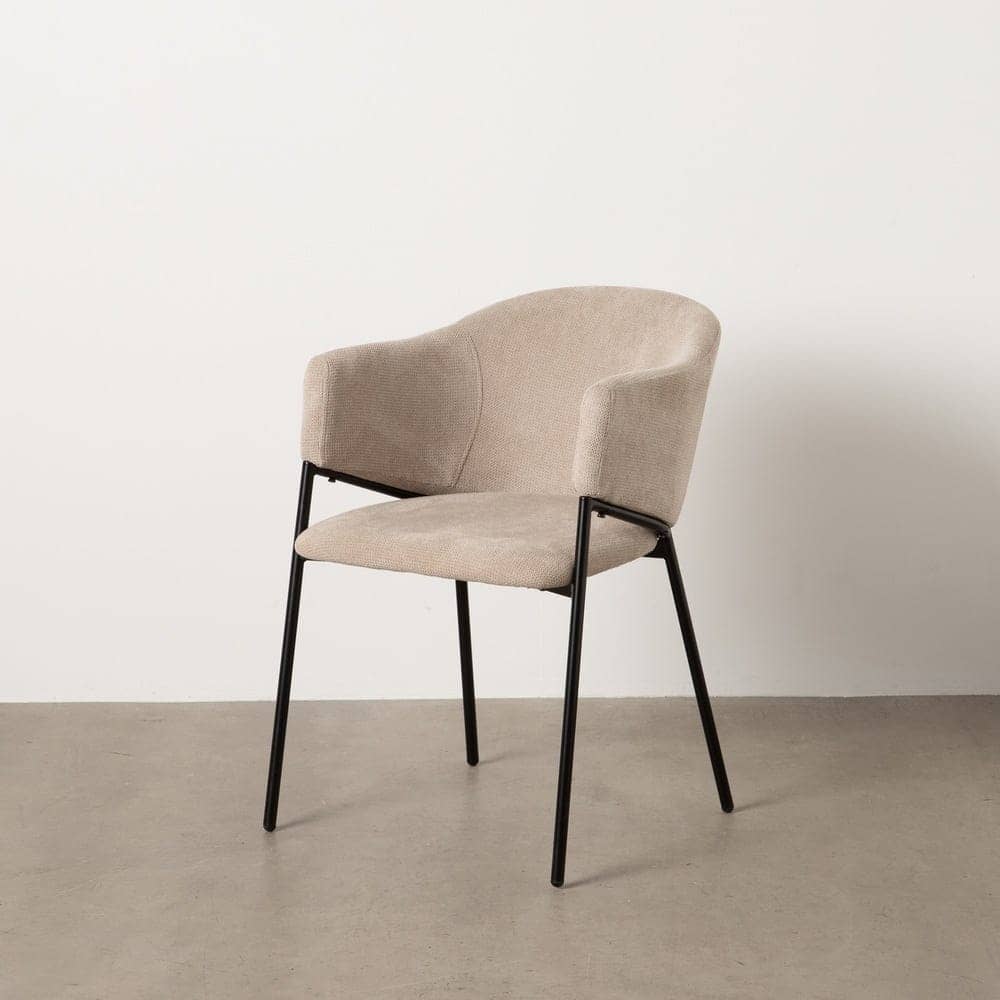Pack de 2 Sillas Beige Quincy con Patas de Metal - Elegancia Moderna y Comodidad para Comedor y Oficina - Imagen 13