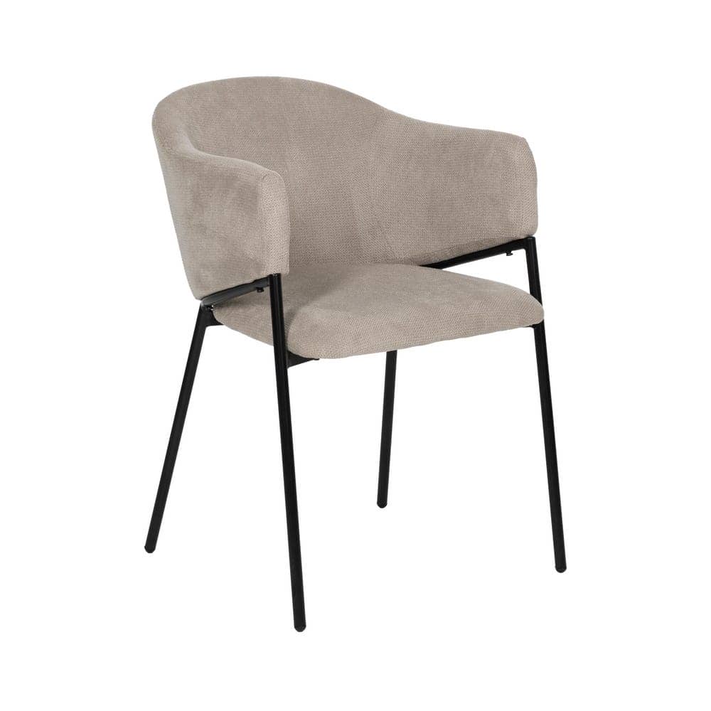 Pack de 2 Sillas Beige Quincy con Patas de Metal - Elegancia Moderna y Comodidad para Comedor y Oficina - Imagen 2