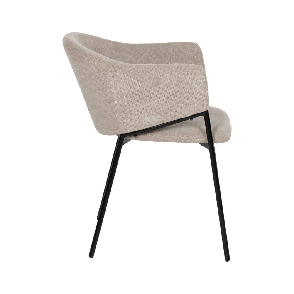 Pack de 2 Sillas Beige Quincy con Patas de Metal - Elegancia Moderna y Comodidad para Comedor y Oficina - Imagen 3