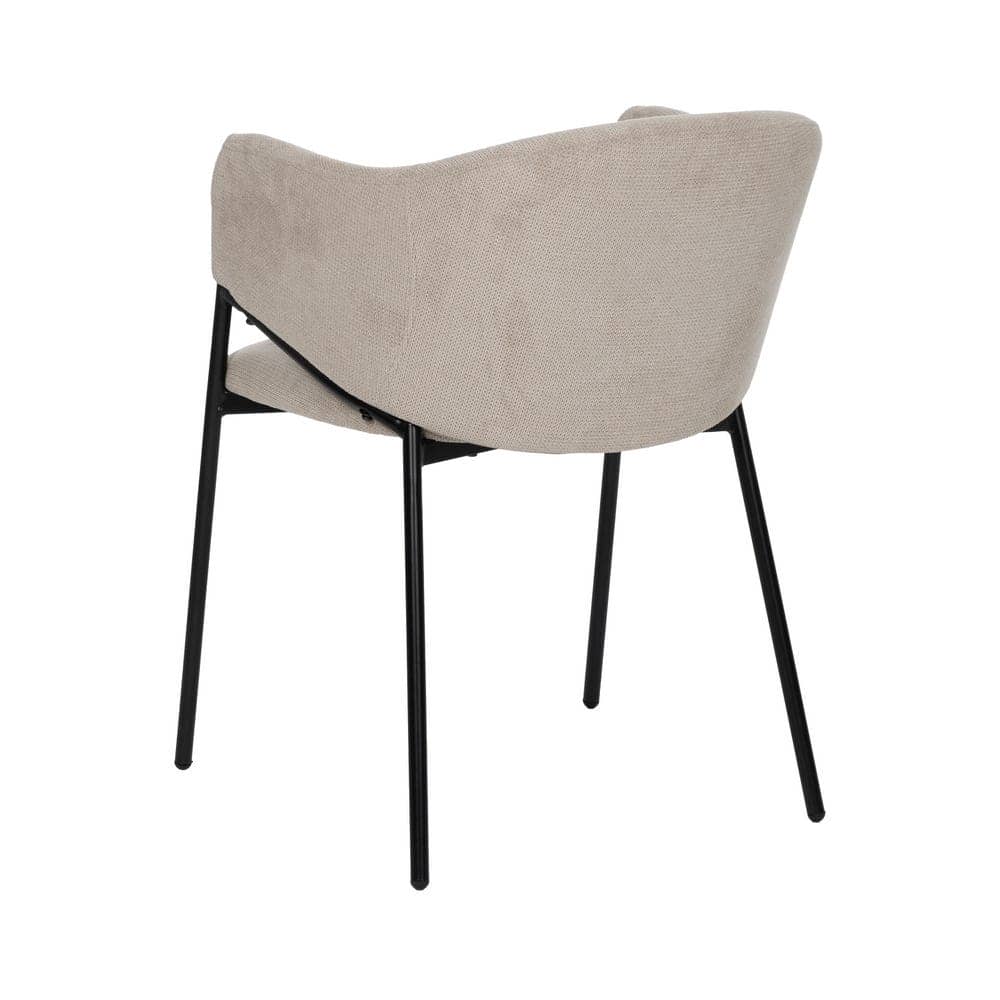 Pack de 2 Sillas Beige Quincy con Patas de Metal - Elegancia Moderna y Comodidad para Comedor y Oficina - Imagen 4