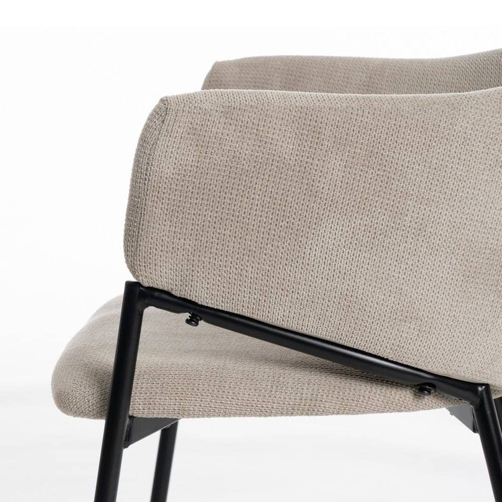 Pack de 2 Sillas Beige Quincy con Patas de Metal - Elegancia Moderna y Comodidad para Comedor y Oficina - Imagen 6