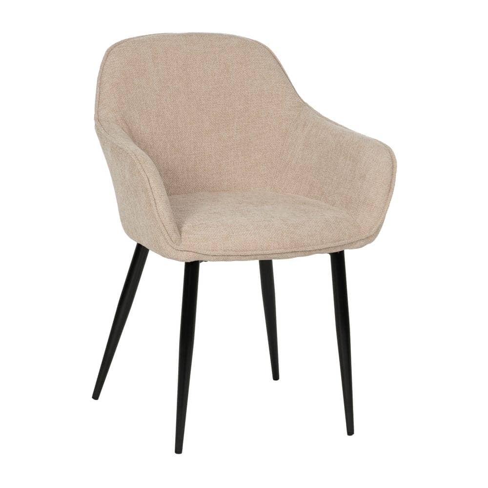 Pack de 2 Sillas Beige Porter con Patas Metálicas y Respaldo Ergonómico - Elegancia y Comodidad para Salones y Comedores, 83 cm, Soportan hasta 140 kg, Sin Montaje - Imagen 2