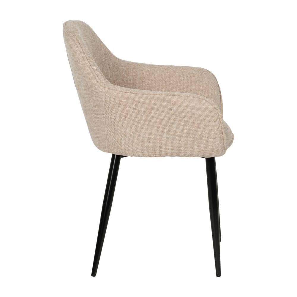 Pack de 2 Sillas Beige Porter con Patas Metálicas y Respaldo Ergonómico - Elegancia y Comodidad para Salones y Comedores, 83 cm, Soportan hasta 140 kg, Sin Montaje - Imagen 3