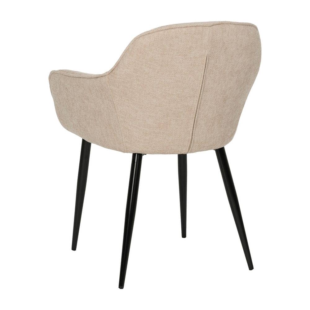 Pack de 2 Sillas Beige Porter con Patas Metálicas y Respaldo Ergonómico - Elegancia y Comodidad para Salones y Comedores, 83 cm, Soportan hasta 140 kg, Sin Montaje - Imagen 4