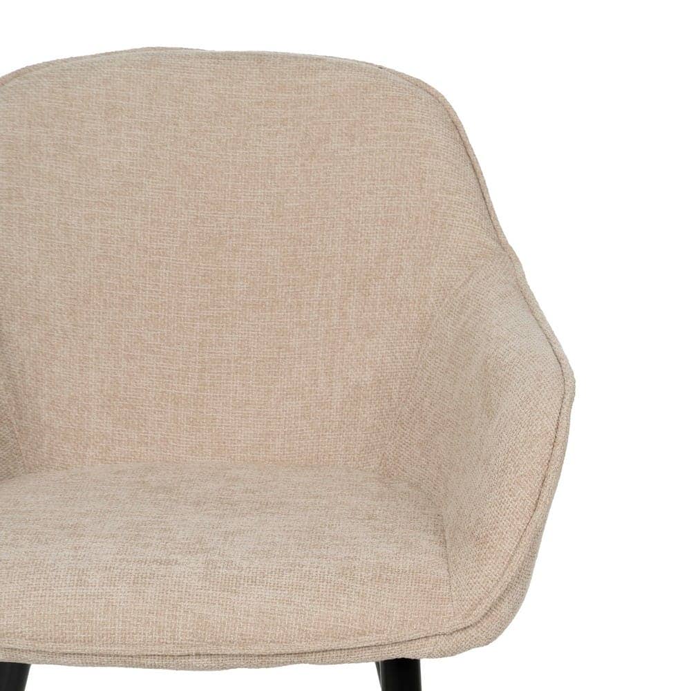 Pack de 2 Sillas Beige Porter con Patas Metálicas y Respaldo Ergonómico - Elegancia y Comodidad para Salones y Comedores, 83 cm, Soportan hasta 140 kg, Sin Montaje - Imagen 5