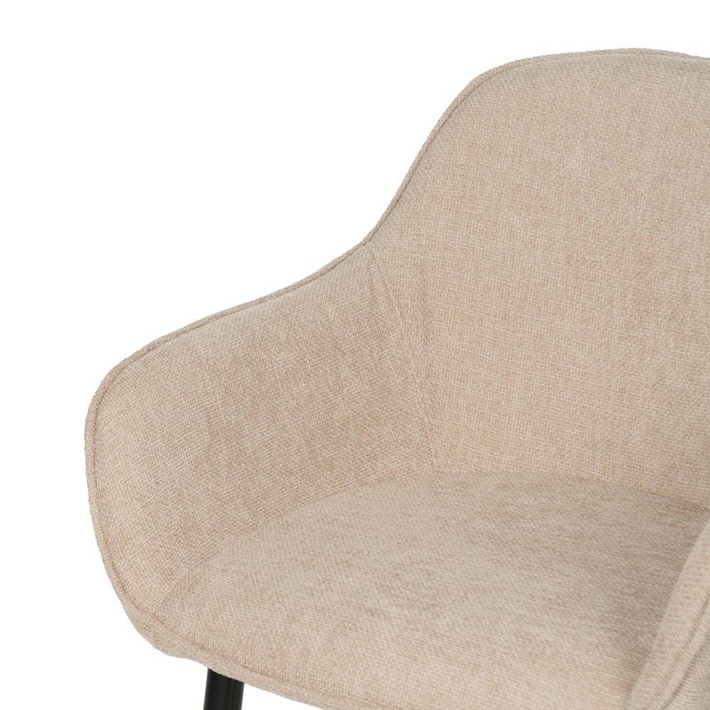 Pack de 2 Sillas Beige Porter con Patas Metálicas y Respaldo Ergonómico - Elegancia y Comodidad para Salones y Comedores, 83 cm, Soportan hasta 140 kg, Sin Montaje - Imagen 6