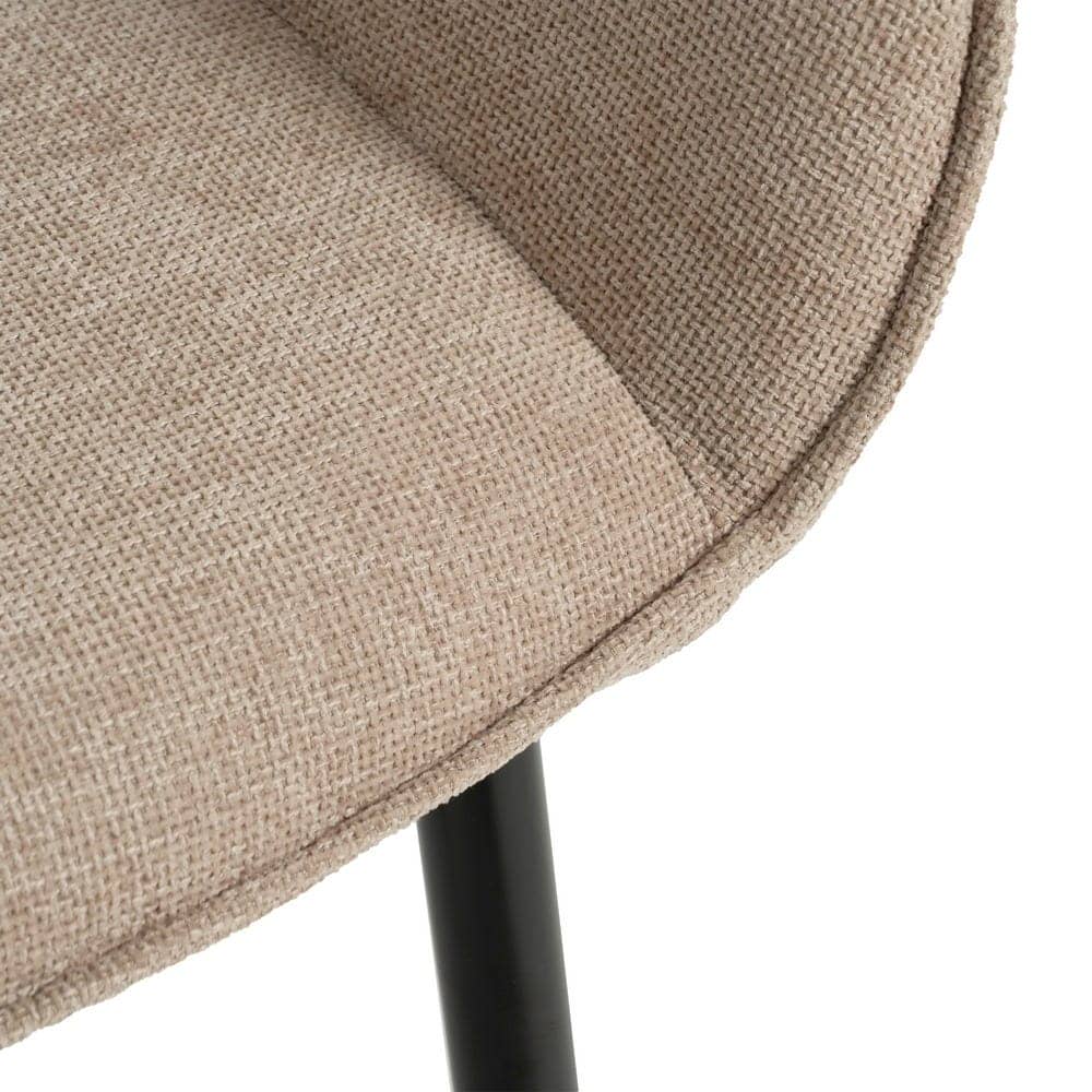 Pack de 2 Sillas Beige Porter con Patas Metálicas y Respaldo Ergonómico - Elegancia y Comodidad para Salones y Comedores, 83 cm, Soportan hasta 140 kg, Sin Montaje - Imagen 8
