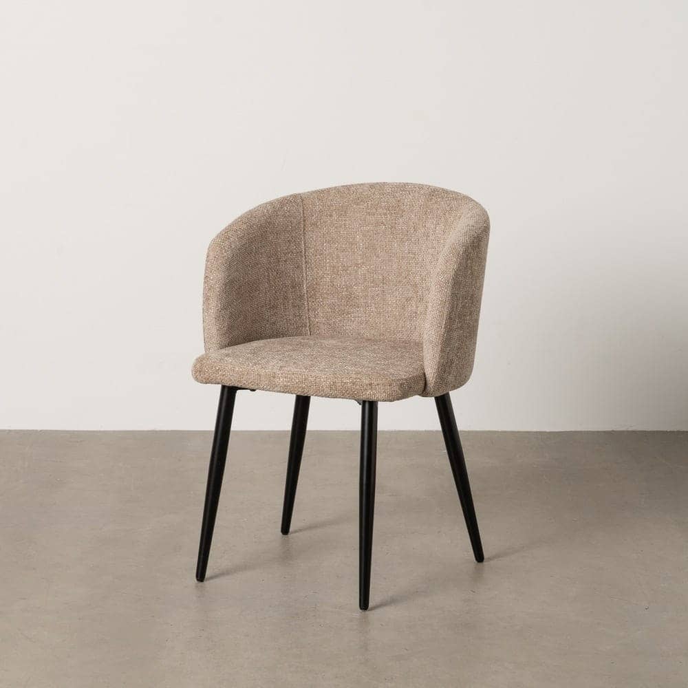 Pack de 2 Sillas Beige Vayden con Tejido 100% Poliéster y Estructura de Metal - Diseño Moderno y Confortable para Hogar y Oficina, 77 cm de Altura - Imagen 2