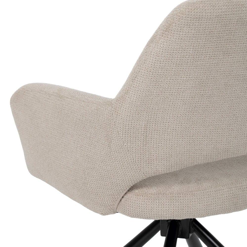 Pack de 2 Sillas Giratorias Beige Abram con Patas de Metal - Diseño Elegante y Confort Duradero para Oficina y Comedor - Imagen 10