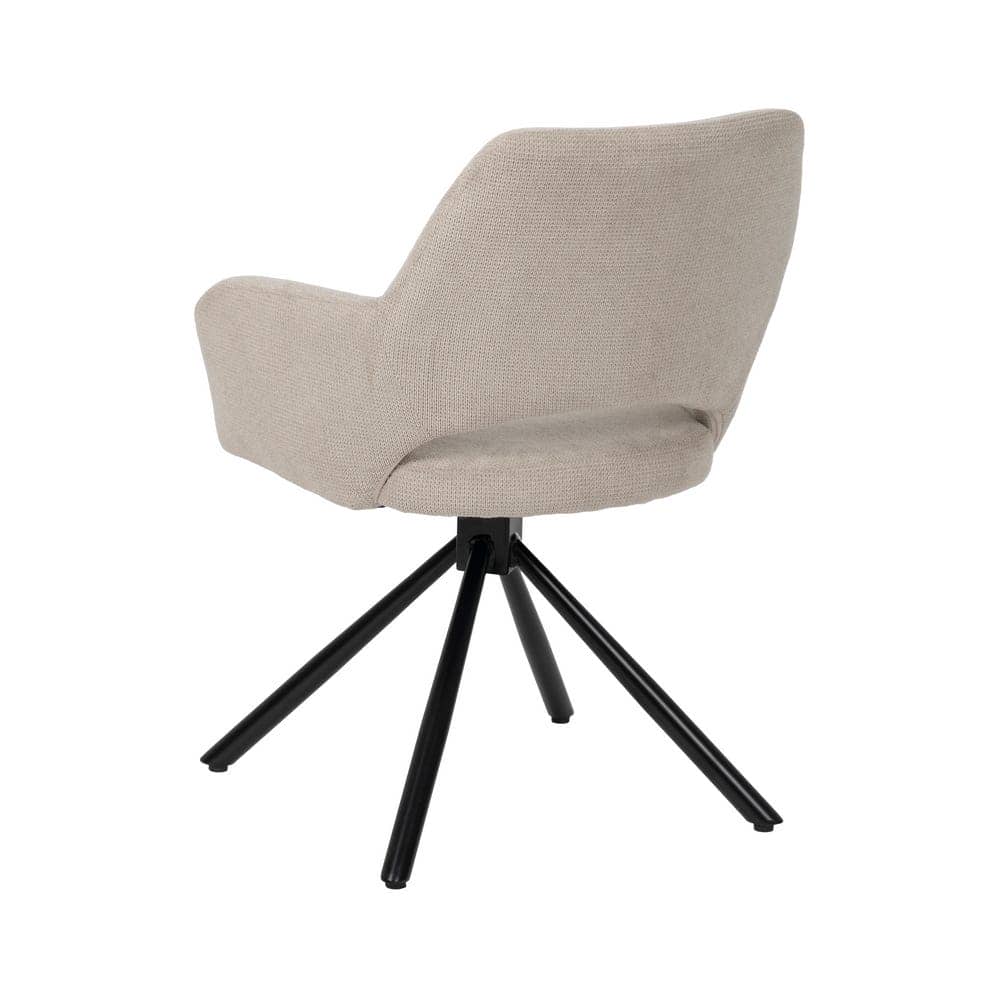 Pack de 2 Sillas Giratorias Beige Abram con Patas de Metal - Diseño Elegante y Confort Duradero para Oficina y Comedor - Imagen 4