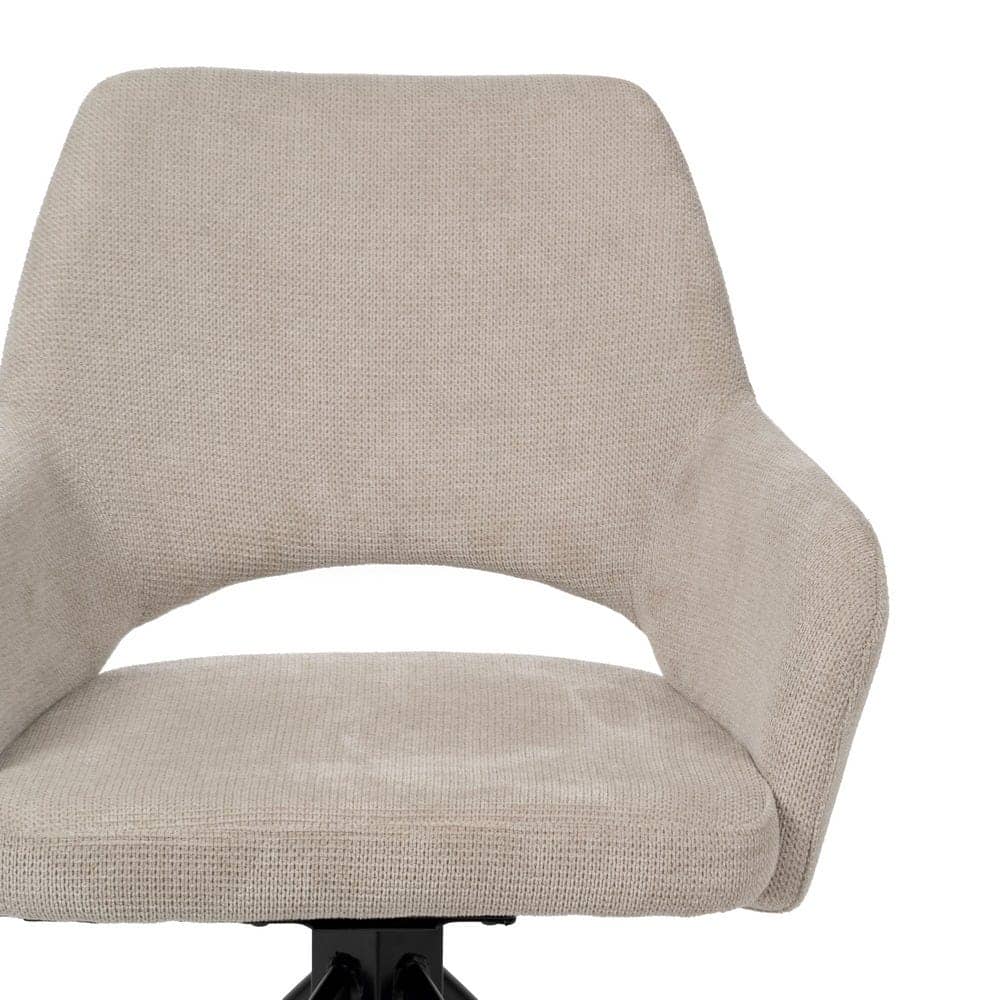 Pack de 2 Sillas Giratorias Beige Abram con Patas de Metal - Diseño Elegante y Confort Duradero para Oficina y Comedor - Imagen 5