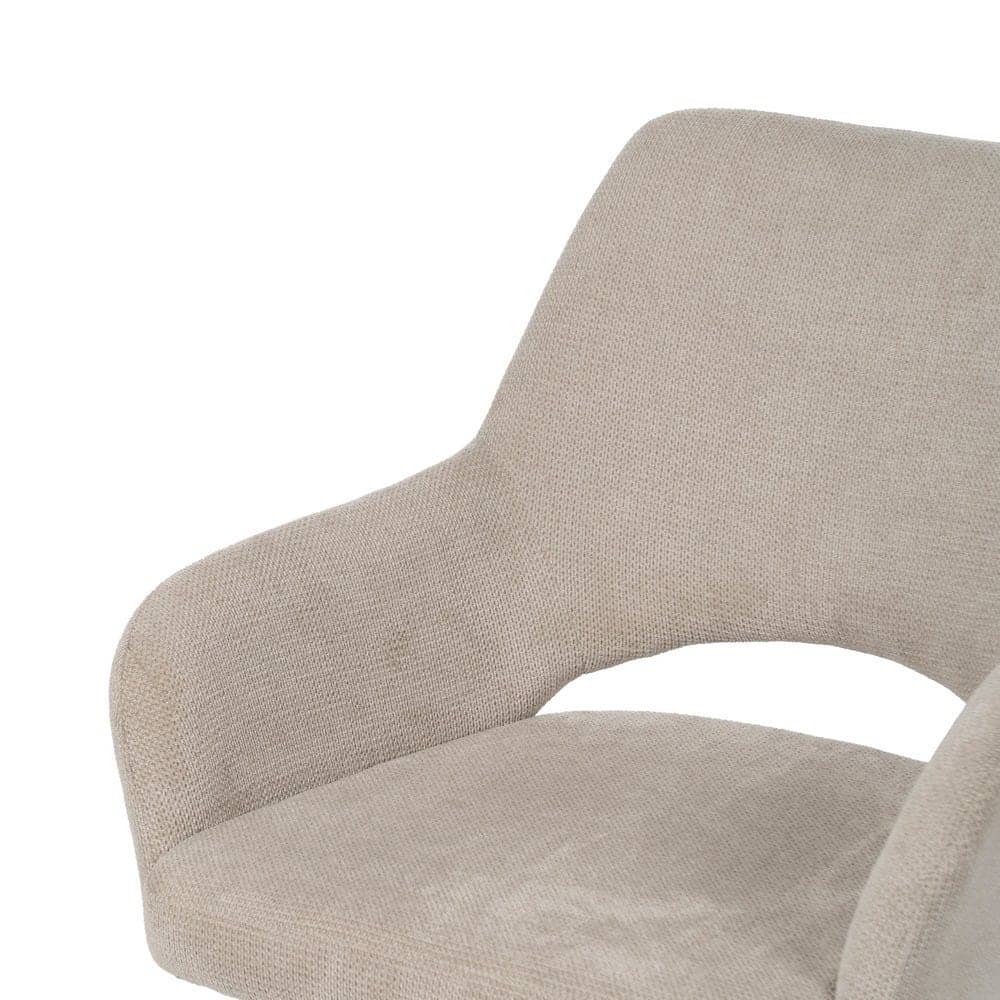 Pack de 2 Sillas Giratorias Beige Abram con Patas de Metal - Diseño Elegante y Confort Duradero para Oficina y Comedor - Imagen 6
