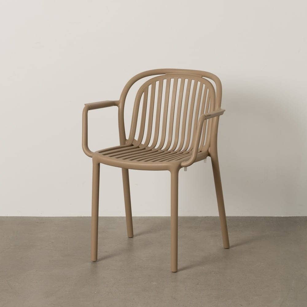 Pack de 2 Sillas Beige Modernas Apilables Yalrick en Polipropileno - Diseño Ergonómico para Jardín y Terraza - Imagen 13