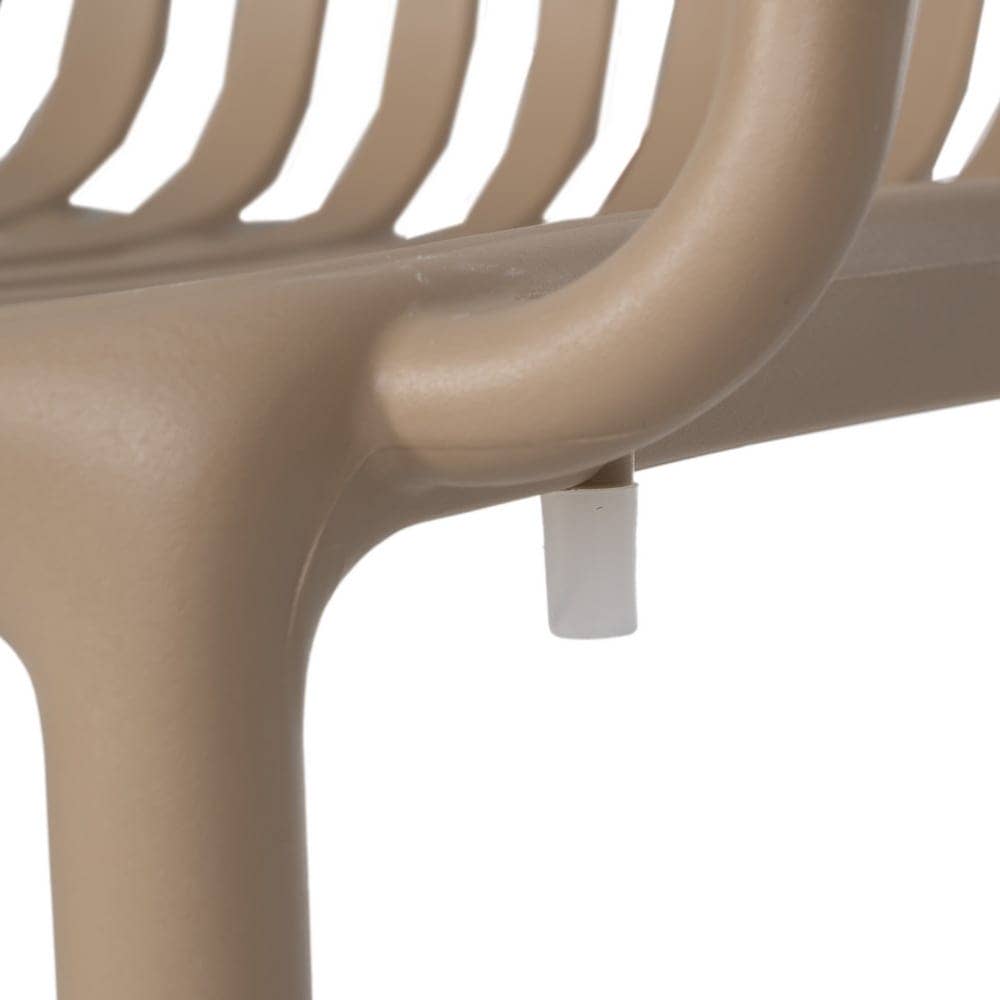 Pack de 2 Sillas Beige Modernas Apilables Yalrick en Polipropileno - Diseño Ergonómico para Jardín y Terraza - Imagen 9