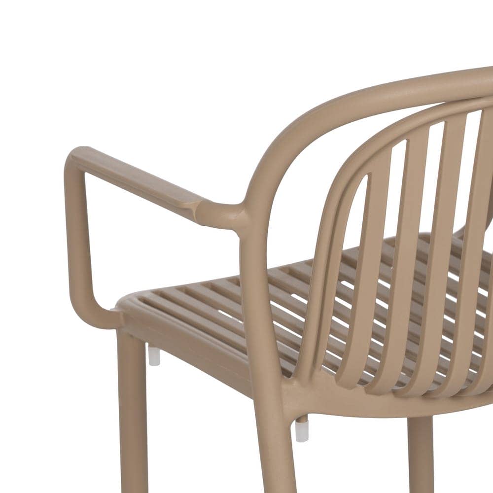 Pack de 2 Sillas Beige Modernas Apilables Yalrick en Polipropileno - Diseño Ergonómico para Jardín y Terraza - Imagen 10