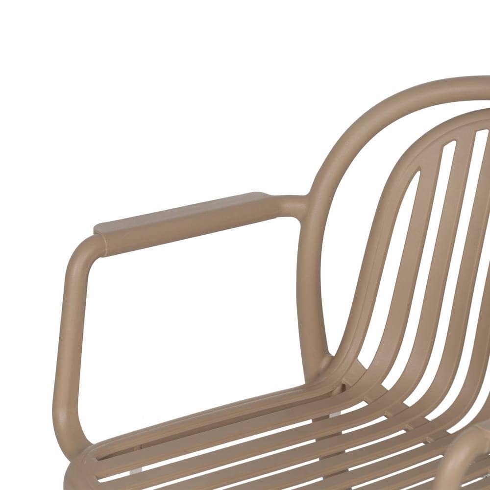 Pack de 2 Sillas Beige Modernas Apilables Yalrick en Polipropileno - Diseño Ergonómico para Jardín y Terraza - Imagen 6