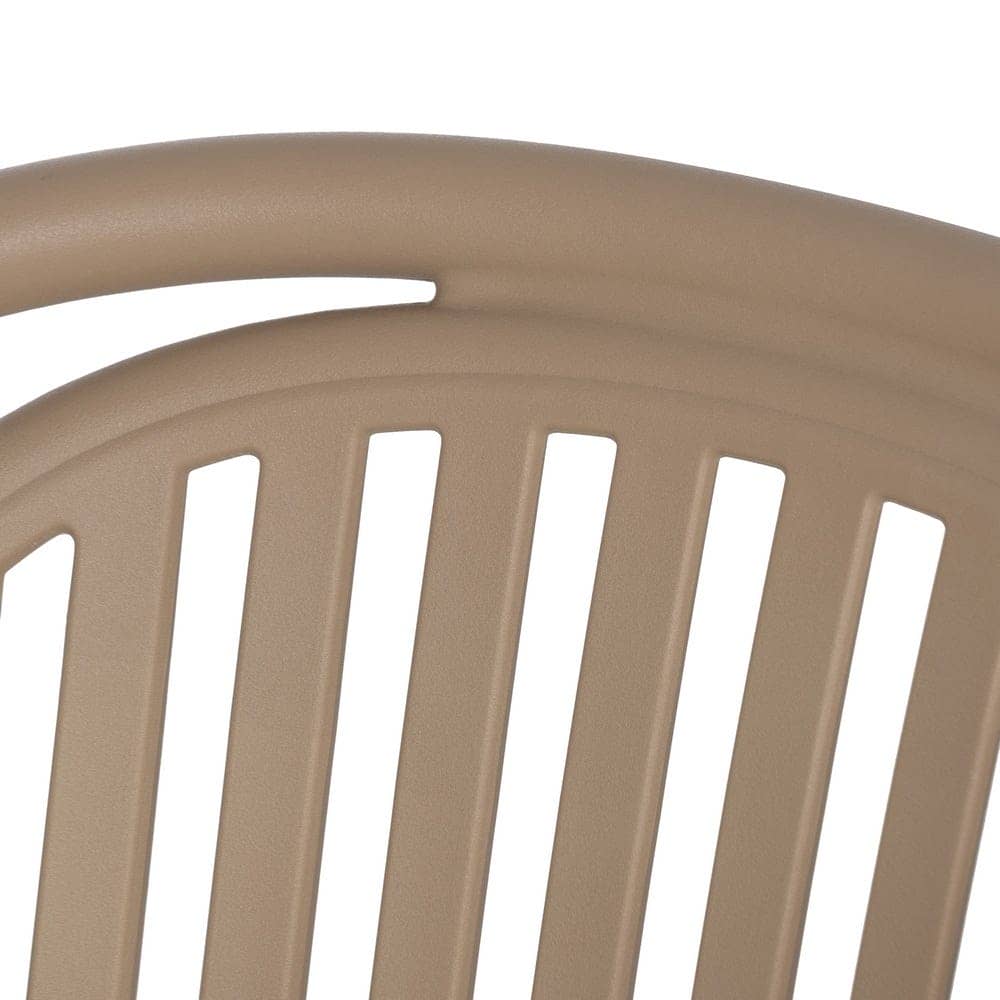 Pack de 2 Sillas Beige Modernas Apilables Yalrick en Polipropileno - Diseño Ergonómico para Jardín y Terraza - Imagen 7