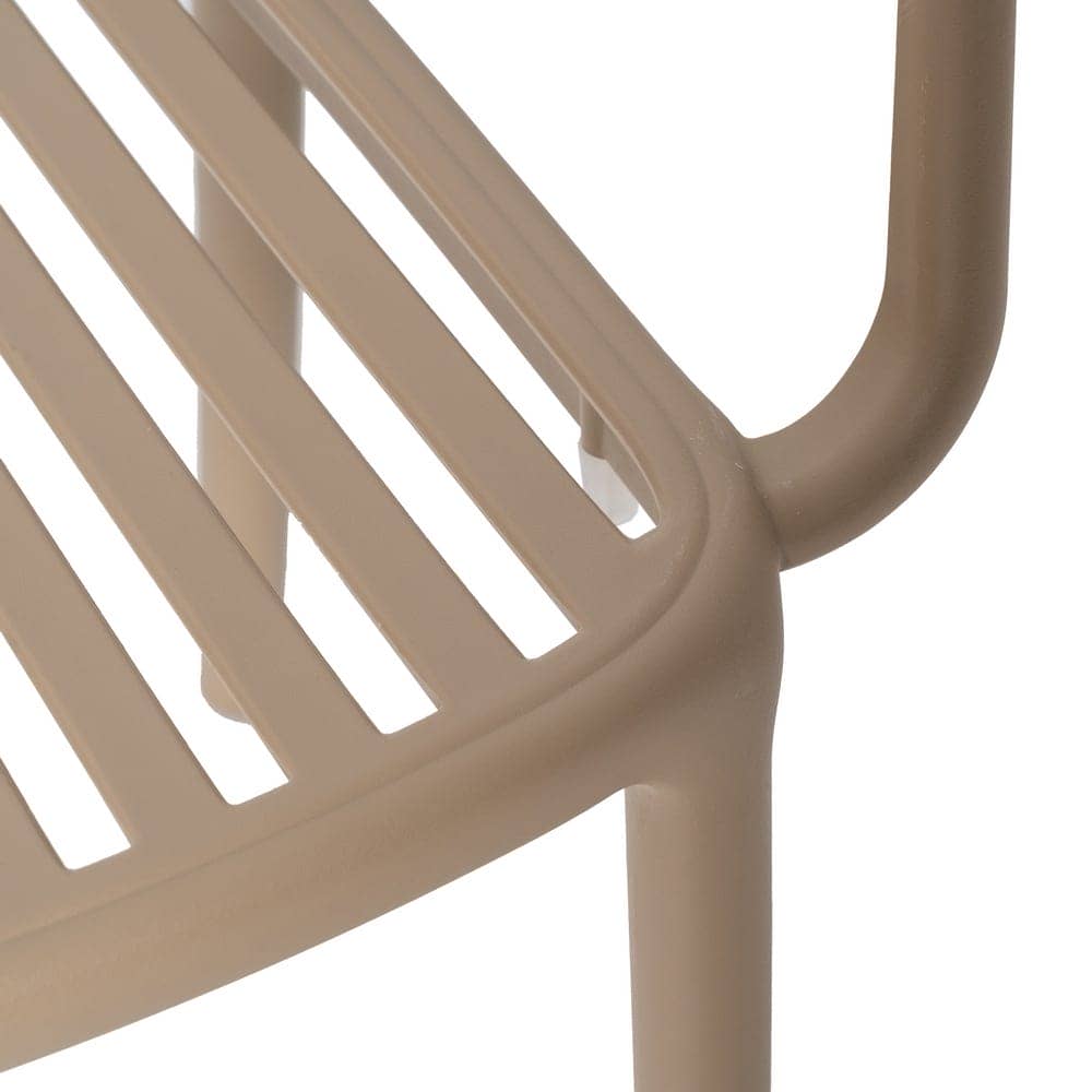Pack de 2 Sillas Beige Modernas Apilables Yalrick en Polipropileno - Diseño Ergonómico para Jardín y Terraza - Imagen 8