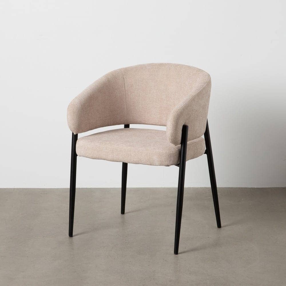 Pack de 2 Sillas Beige Drennan con Tejido de Alta Calidad y Patas de Hierro - Diseño Ergonómico y Sin Montaje, Perfectas para Salones y Oficinas - Imagen 13