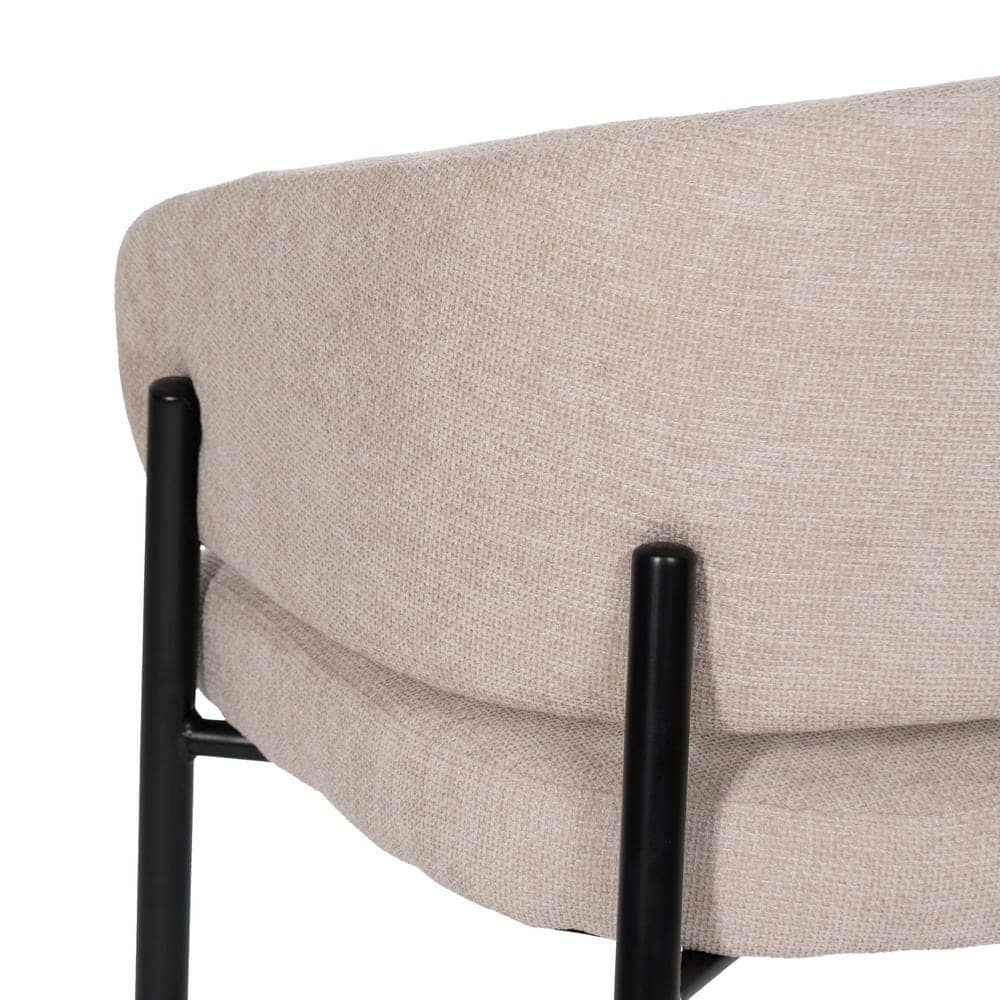 Pack de 2 Sillas Beige Drennan con Tejido de Alta Calidad y Patas de Hierro - Diseño Ergonómico y Sin Montaje, Perfectas para Salones y Oficinas - Imagen 10