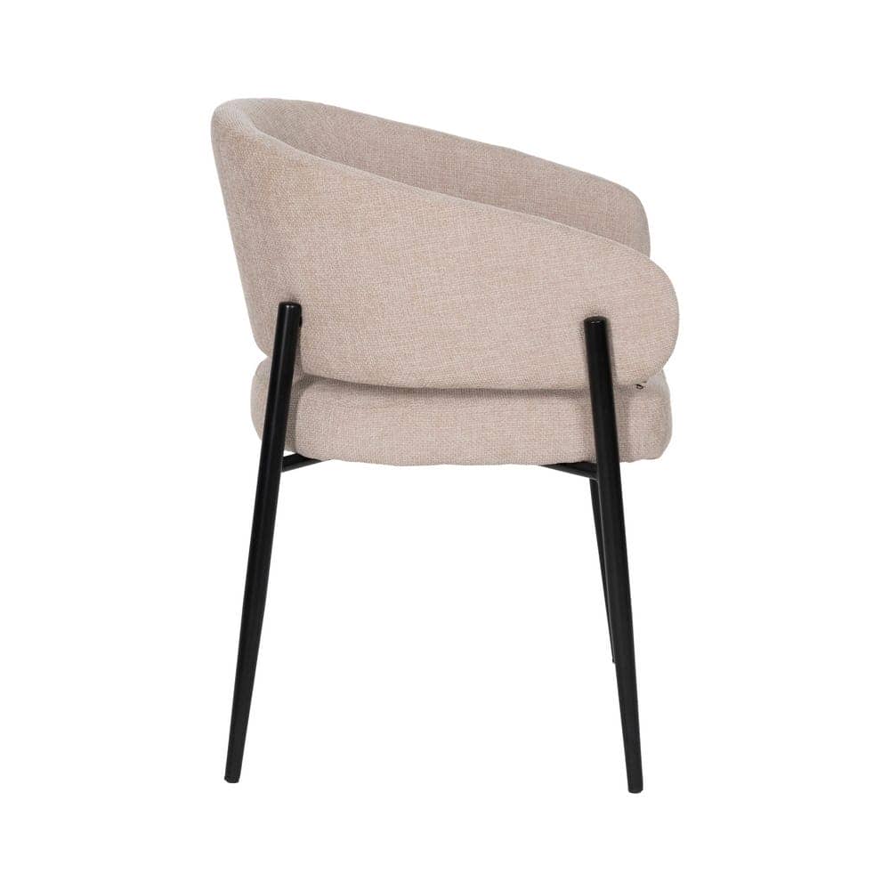 Pack de 2 Sillas Beige Drennan con Tejido de Alta Calidad y Patas de Hierro - Diseño Ergonómico y Sin Montaje, Perfectas para Salones y Oficinas - Imagen 3