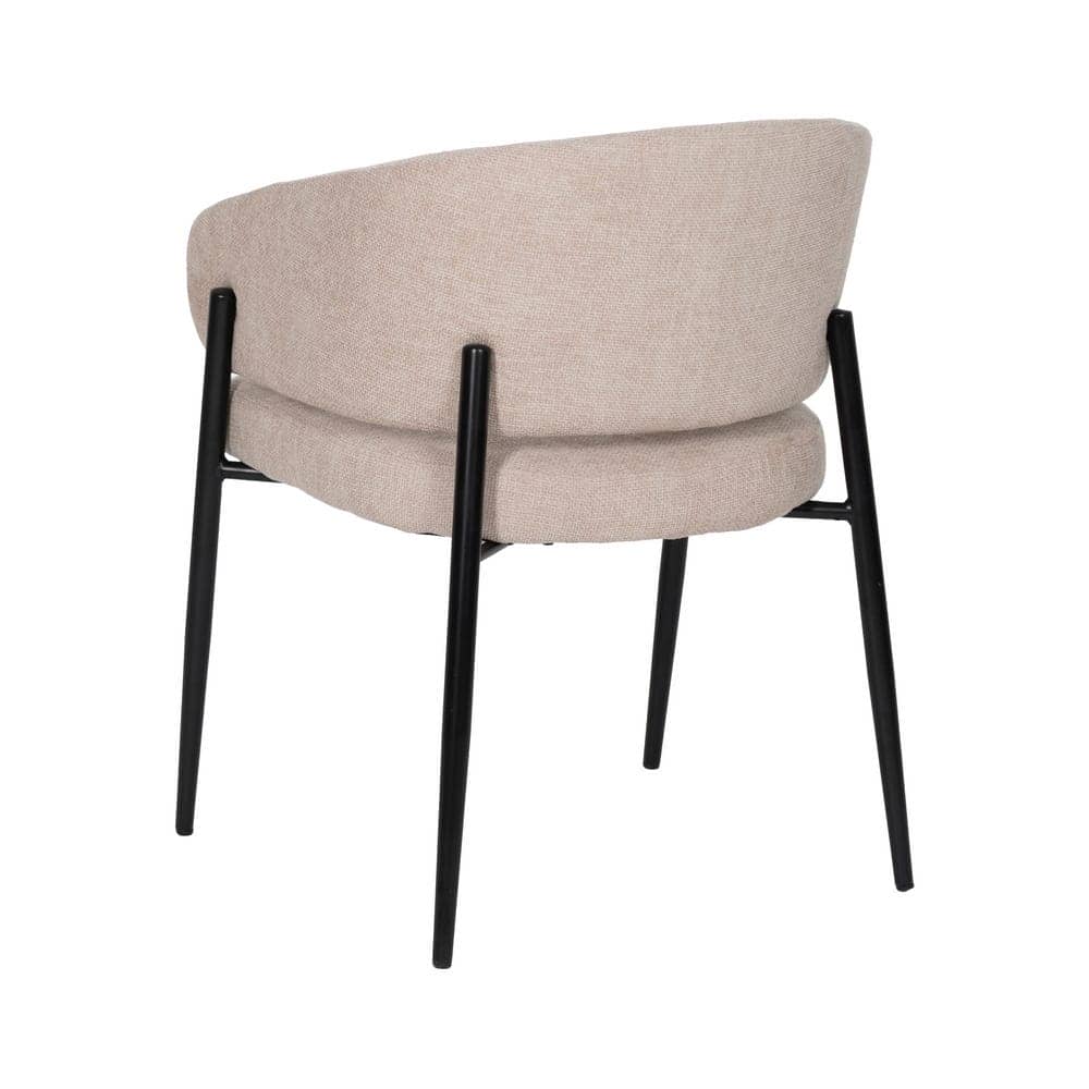 Pack de 2 Sillas Beige Drennan con Tejido de Alta Calidad y Patas de Hierro - Diseño Ergonómico y Sin Montaje, Perfectas para Salones y Oficinas - Imagen 4