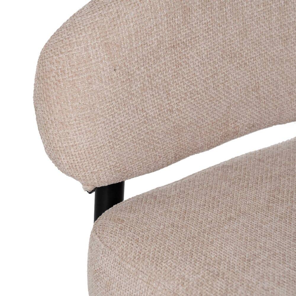Pack de 2 Sillas Beige Drennan con Tejido de Alta Calidad y Patas de Hierro - Diseño Ergonómico y Sin Montaje, Perfectas para Salones y Oficinas - Imagen 8