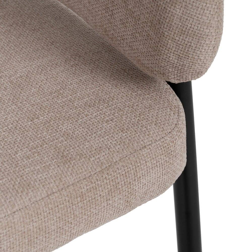 Pack de 2 Sillas Beige Drennan con Tejido de Alta Calidad y Patas de Hierro - Diseño Ergonómico y Sin Montaje, Perfectas para Salones y Oficinas - Imagen 9