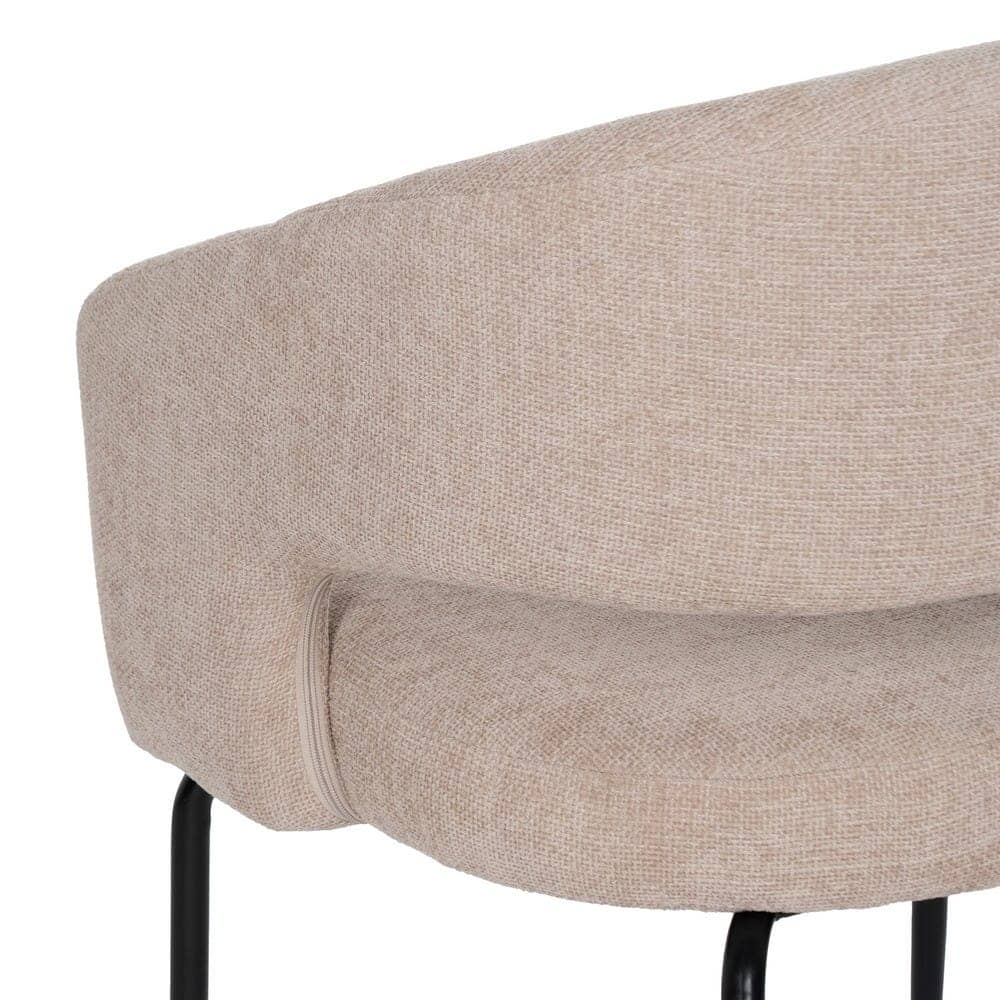 Pack de 2 Sillas Beige Ivenel con Tejido Resistente y Patas de Hierro - Diseño Ergonómico y Elegante para Comedores y Salones - Imagen 12