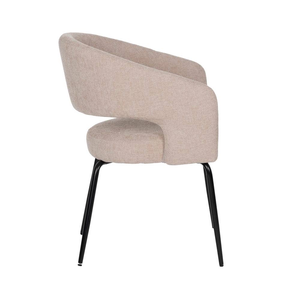 Pack de 2 Sillas Beige Ivenel con Tejido Resistente y Patas de Hierro - Diseño Ergonómico y Elegante para Comedores y Salones - Imagen 3