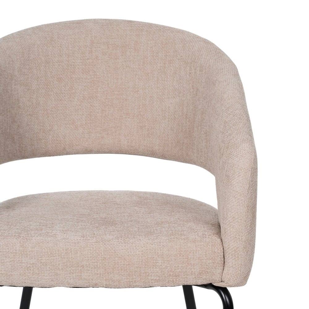 Pack de 2 Sillas Beige Ivenel con Tejido Resistente y Patas de Hierro - Diseño Ergonómico y Elegante para Comedores y Salones - Imagen 5