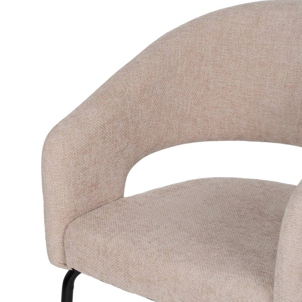 Pack de 2 Sillas Beige Ivenel con Tejido Resistente y Patas de Hierro - Diseño Ergonómico y Elegante para Comedores y Salones - Imagen 6