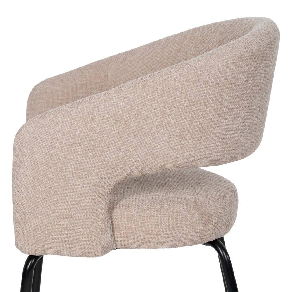 Pack de 2 Sillas Beige Ivenel con Tejido Resistente y Patas de Hierro - Diseño Ergonómico y Elegante para Comedores y Salones - Imagen 7
