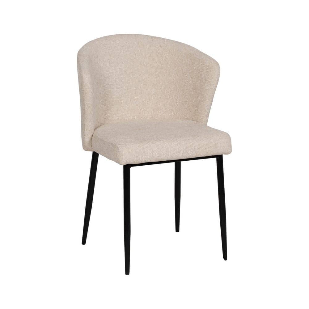 Pack de 2 Sillas Blancas de Estilo Industrial Crosby - Comodidad y Diseño Moderno en Tejido y Metal, 80 cm, Sin Montaje, Resistencia hasta 140 kg - Imagen 2