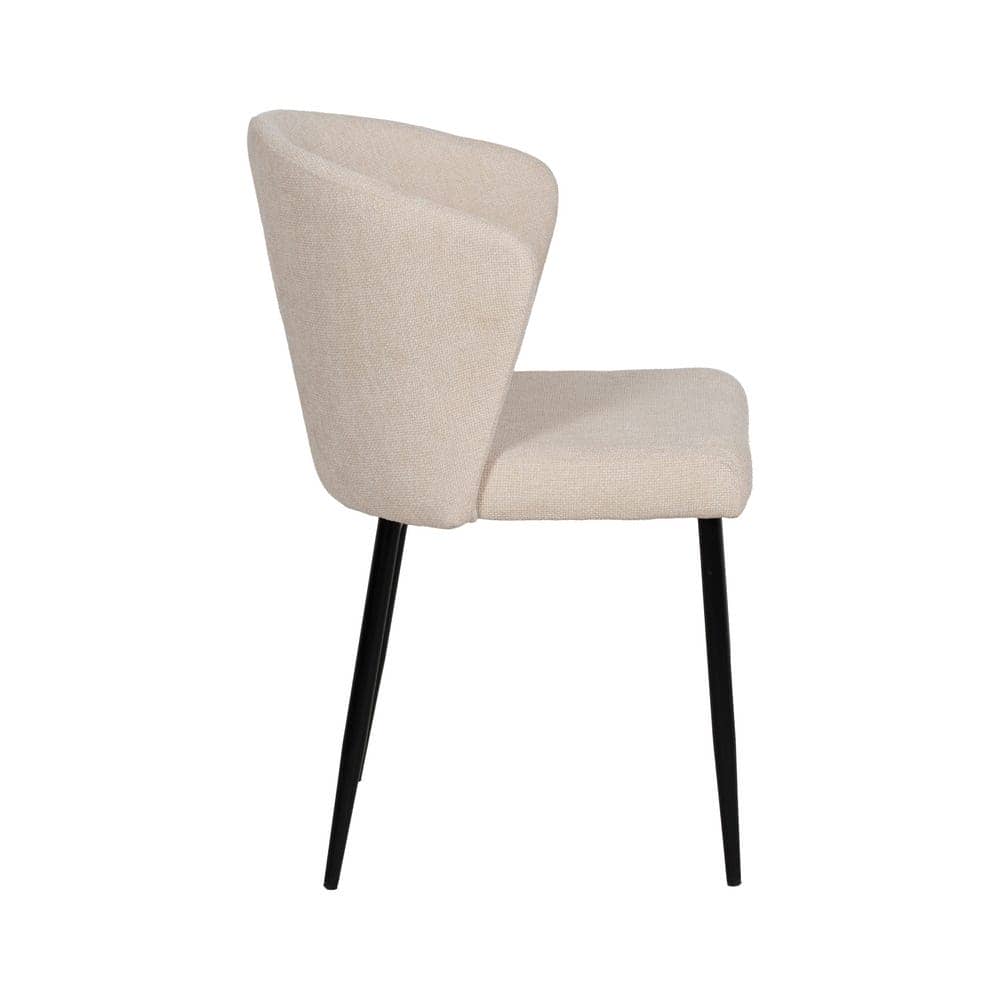 Pack de 2 Sillas Blancas de Estilo Industrial Crosby - Comodidad y Diseño Moderno en Tejido y Metal, 80 cm, Sin Montaje, Resistencia hasta 140 kg - Imagen 3